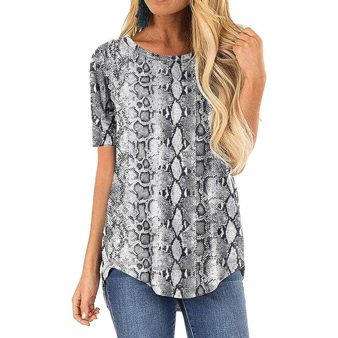 Women Long Sleeve Side Split Casual Loose Tunic Top Image 7