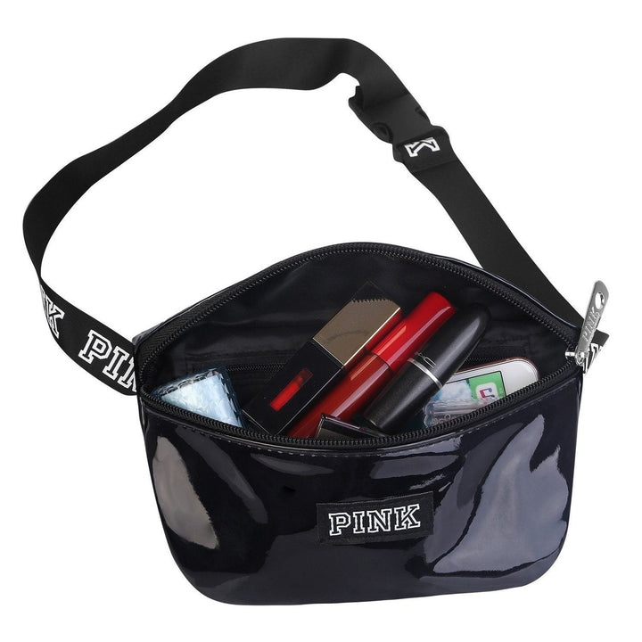 Women Shiny Leather Waist Pack Bag Image 8