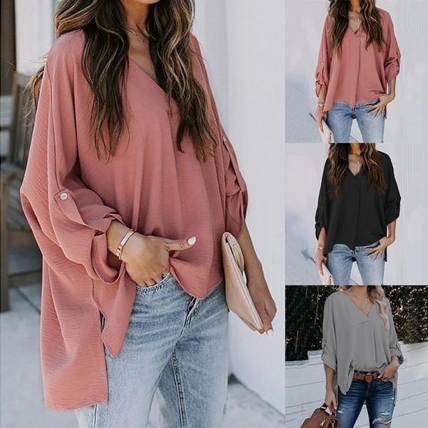 Women Spring and Autumn V-neck Blouse Image 1