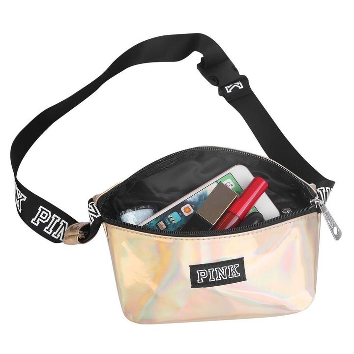 Women Shiny Leather Waist Pack Bag Image 10