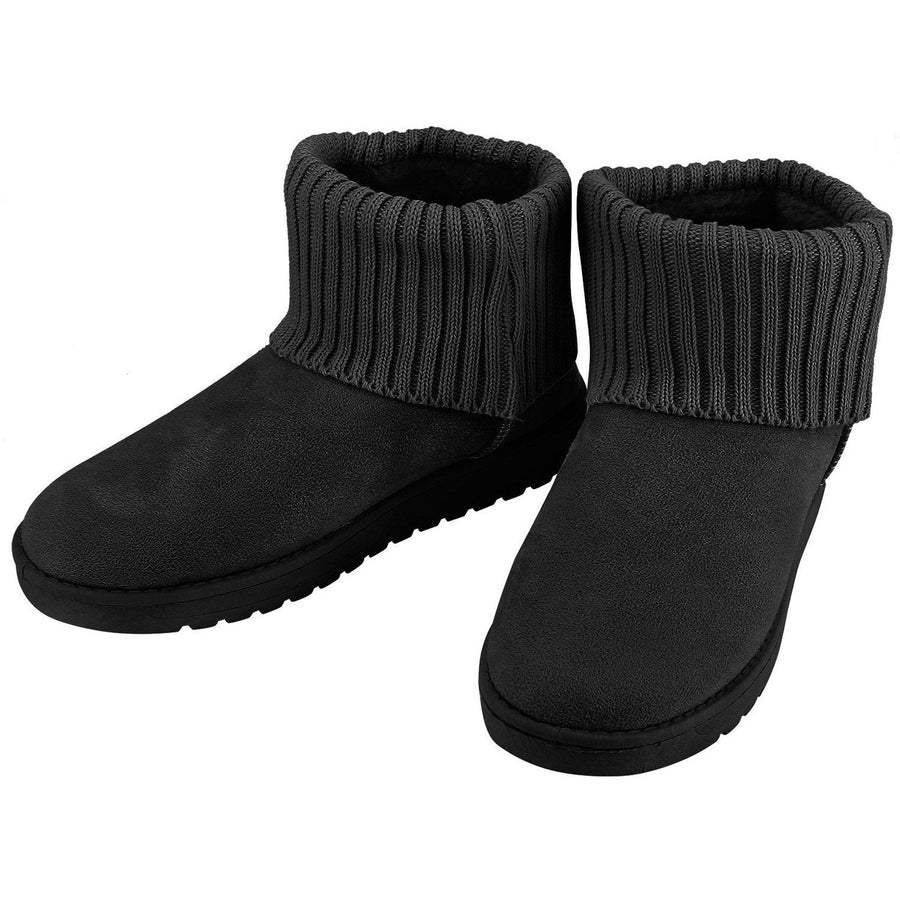 Women Suede Mid-Calf Snow Boot with Anti-slip Rubber Base Image 1