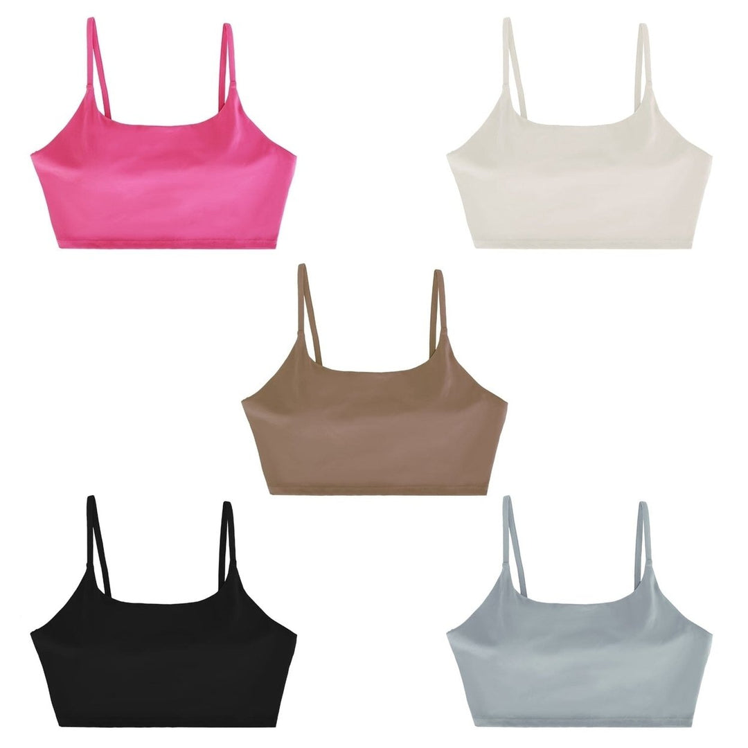 Women Strap Sport Bras Padded Strappy Tank Tops Image 7