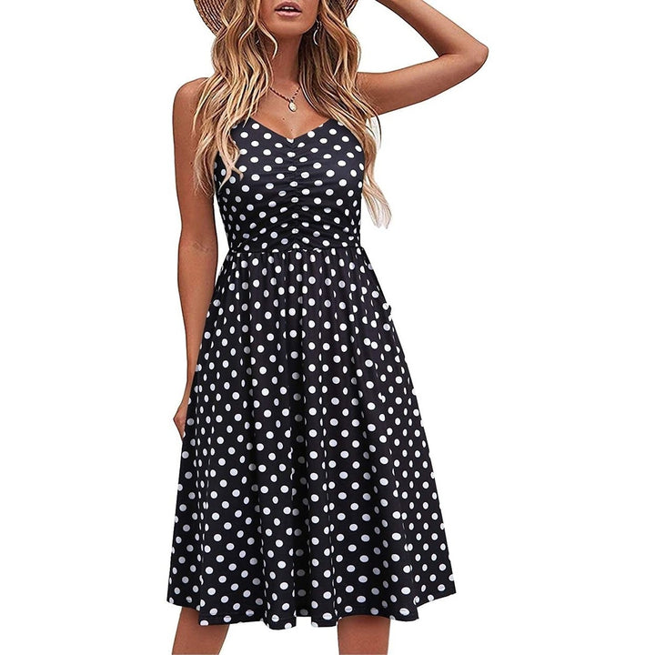 Women Sleeveless Cotton Summer Beach Dress Image 1