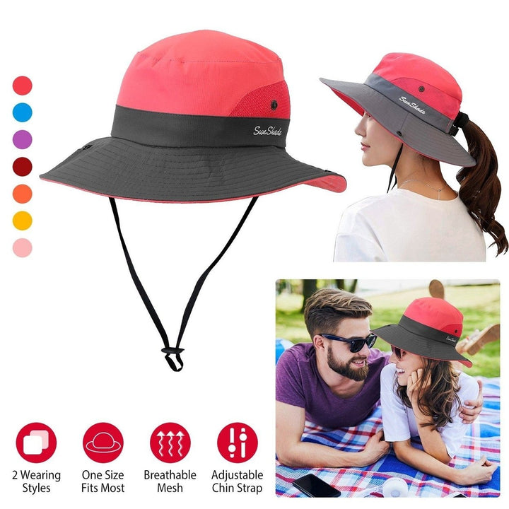 Women Summer Sun Bucket Hats Foldable Image 11