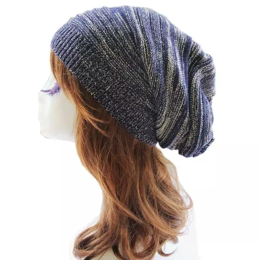 Women Winter Baggy Beanie Oversized Knitted Crochet Ski Hat Slouch Cap Image 1