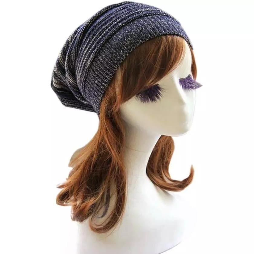 Women Winter Baggy Beanie Oversized Knitted Crochet Ski Hat Slouch Cap Image 2