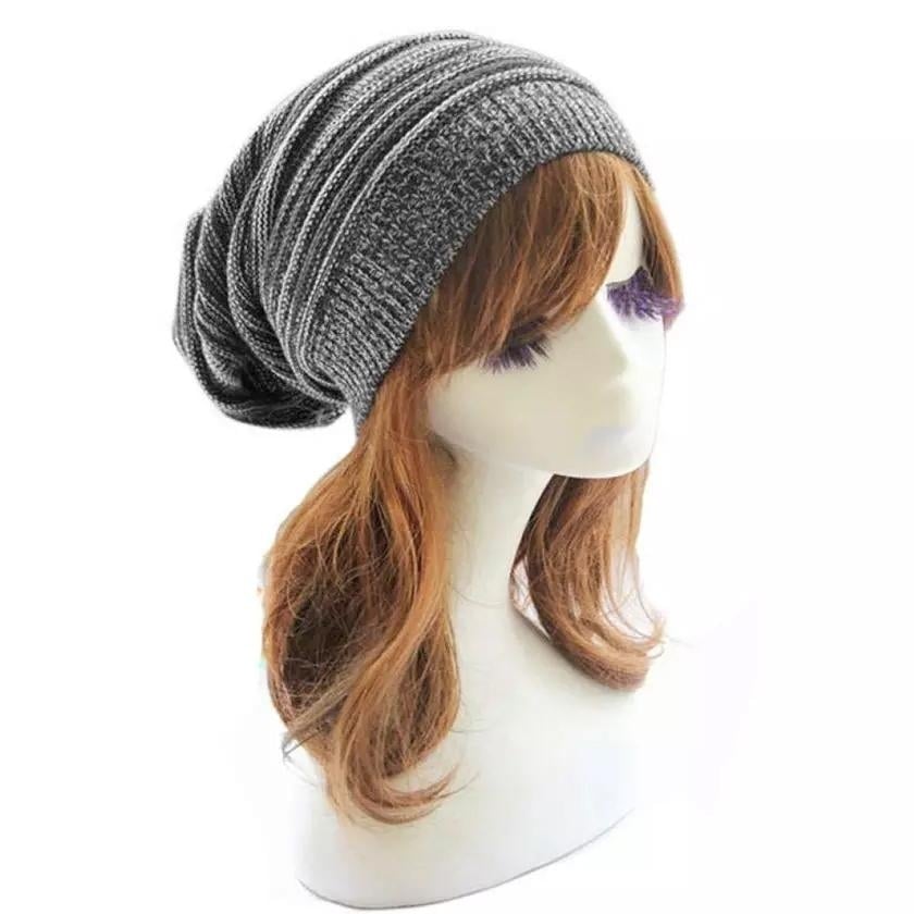 Women Winter Baggy Beanie Oversized Knitted Crochet Ski Hat Slouch Cap Image 3