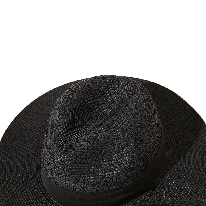 Women Wide Brim Straw Panama Roll up Hat Image 11