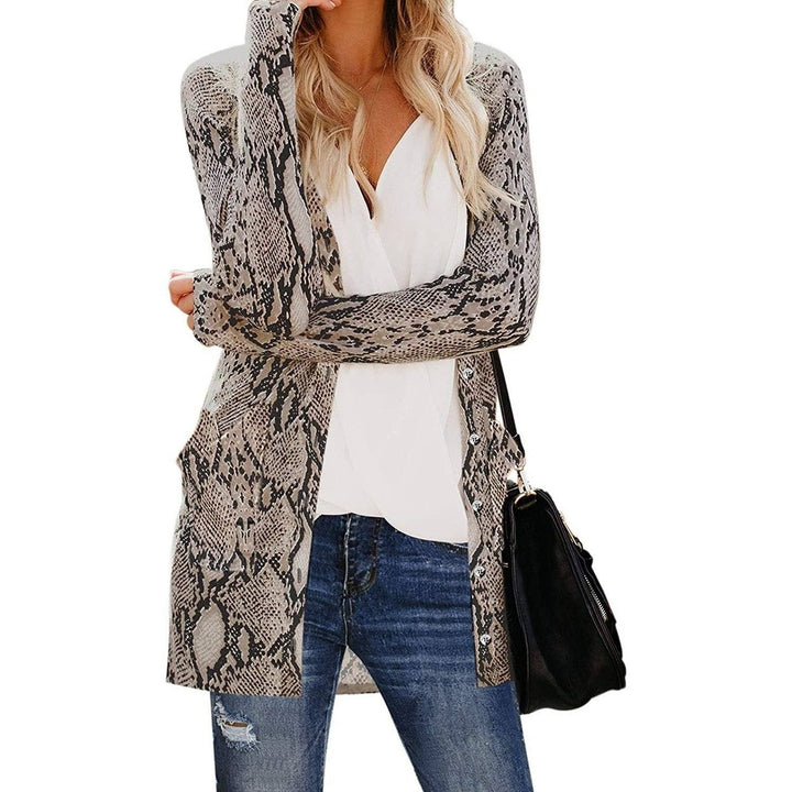 Womens Open Front Printed Cardigans Sweaters Thin Coats Jackets Outerwear Image 6