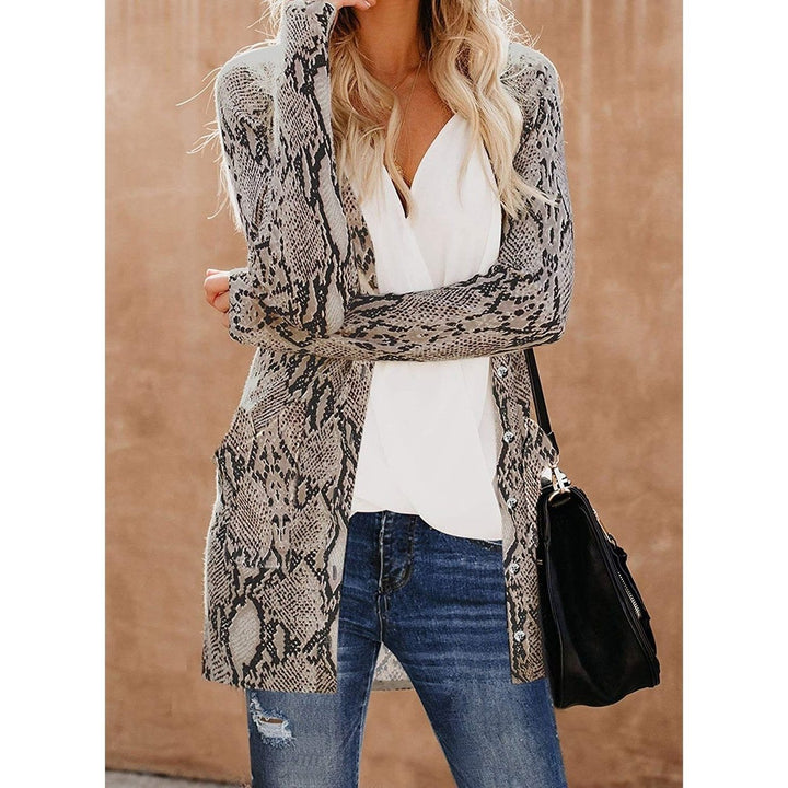 Womens Open Front Printed Cardigans Sweaters Thin Coats Jackets Outerwear Image 7