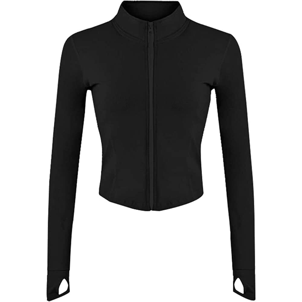 Womens Athletic Full Zip Lightweight Workout Jacket Image 3