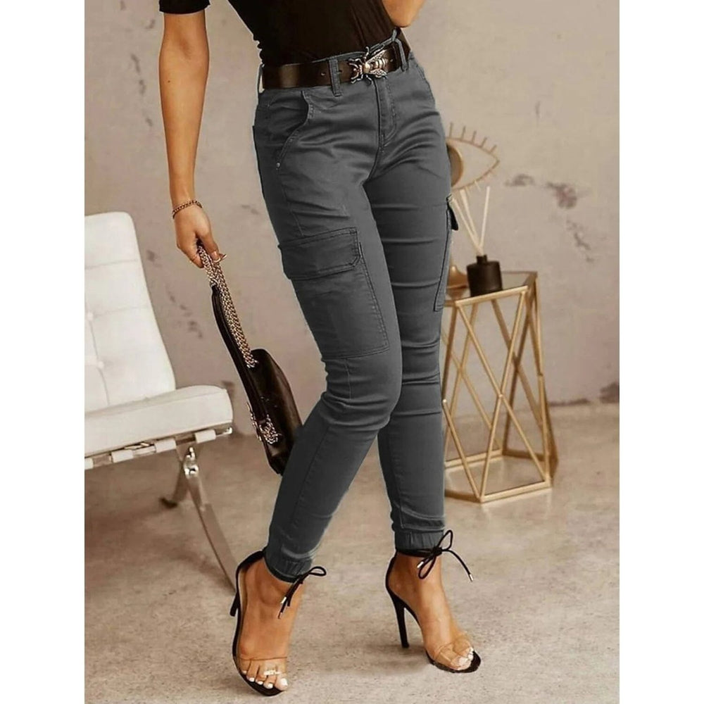 Womens Basic Essential Casual Sporty Tactical Cargo Trousers Image 2