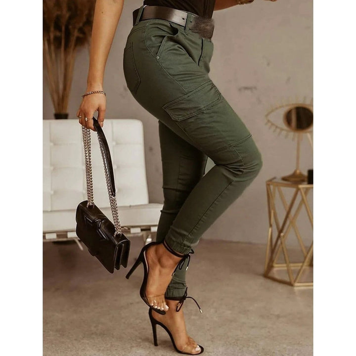 Womens Basic Essential Casual Sporty Tactical Cargo Trousers Image 4