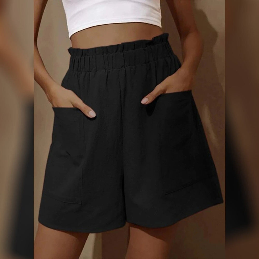 Womens Basic Essential Casual/Sporty Wide Leg Bermuda Shorts Image 2