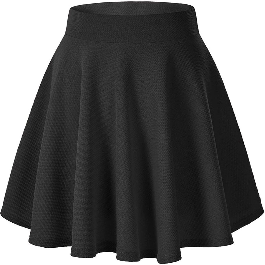 Womens Basic Versatile Flared Mini Skater Skirt Image 1