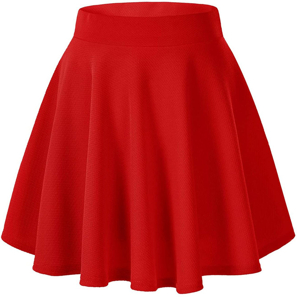 Womens Basic Versatile Flared Mini Skater Skirt Image 2