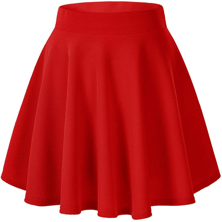 Womens Basic Versatile Flared Mini Skater Skirt Image 1