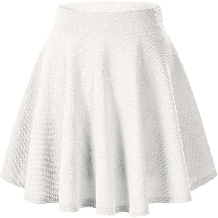 Womens Basic Versatile Flared Mini Skater Skirt Image 3