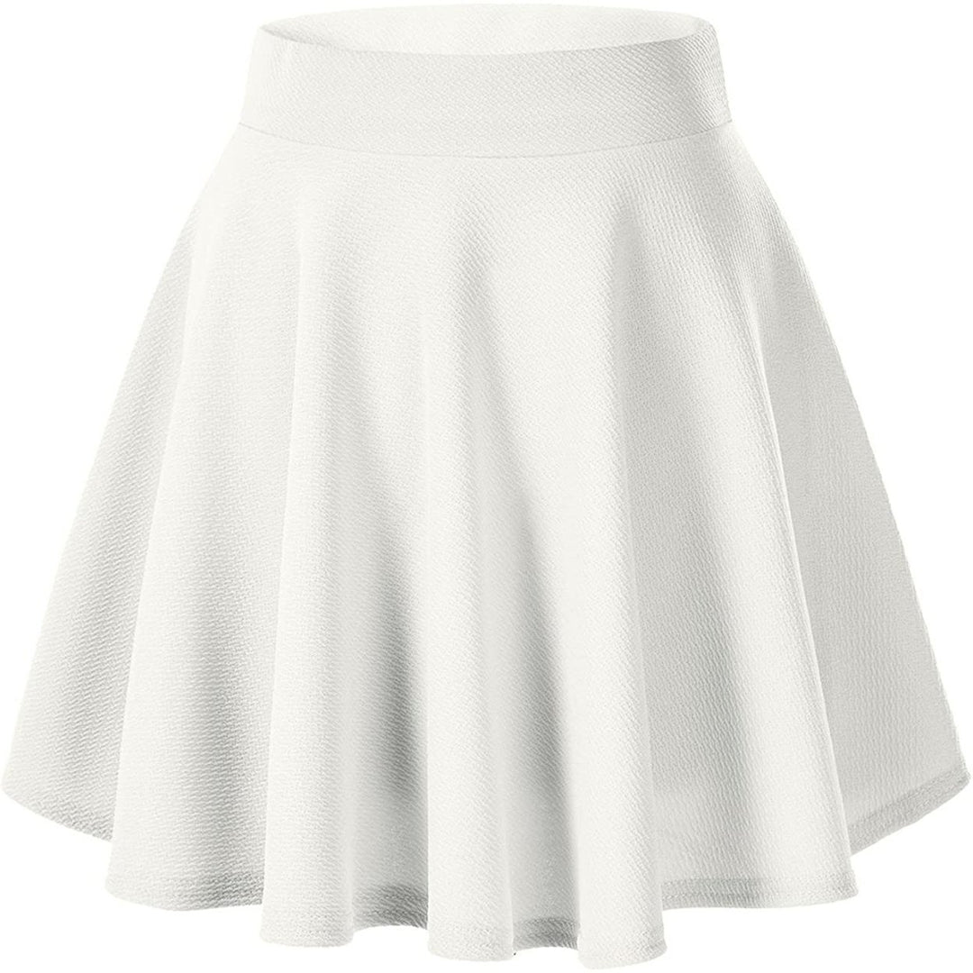 Womens Basic Versatile Flared Mini Skater Skirt Image 1