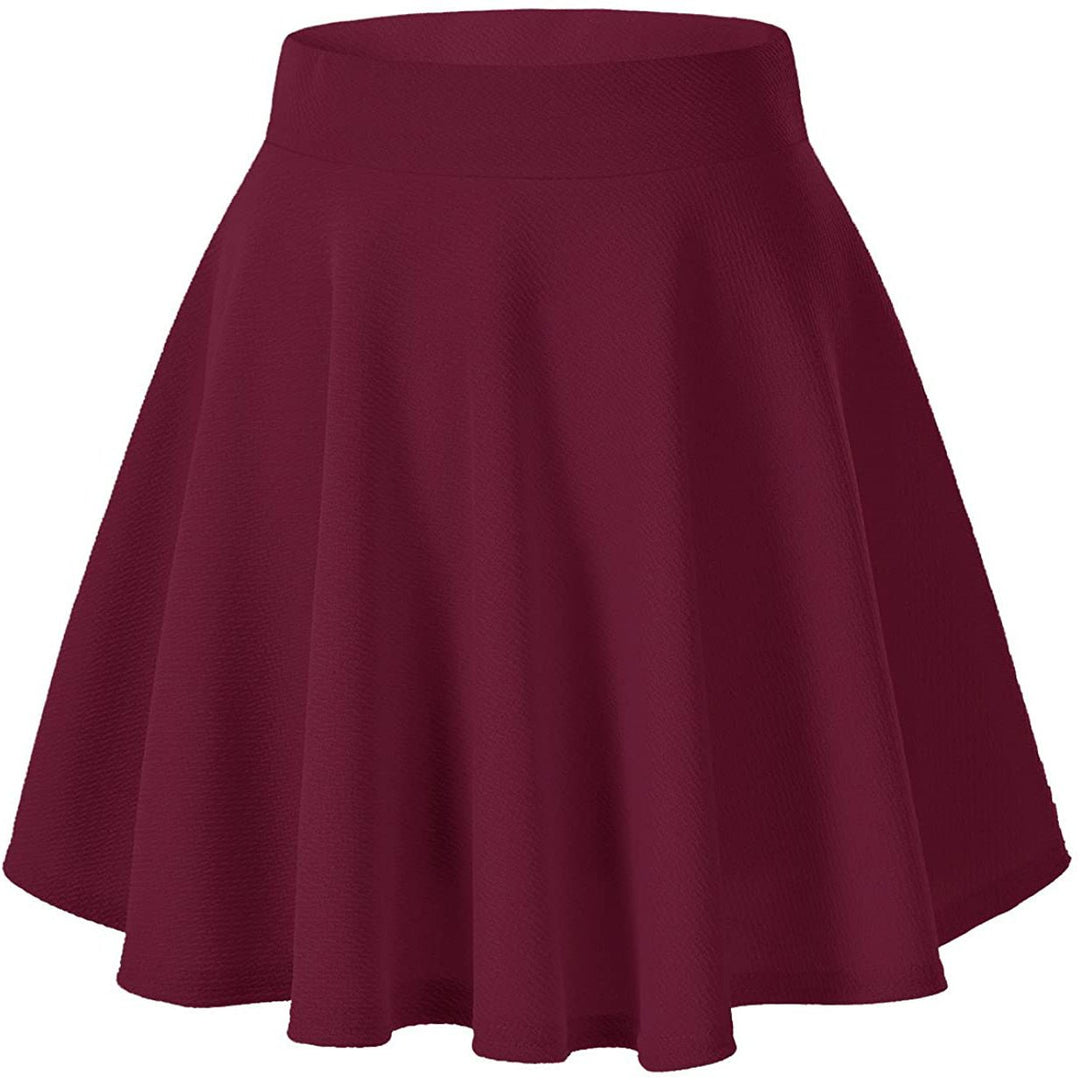 Womens Basic Versatile Flared Mini Skater Skirt Image 4