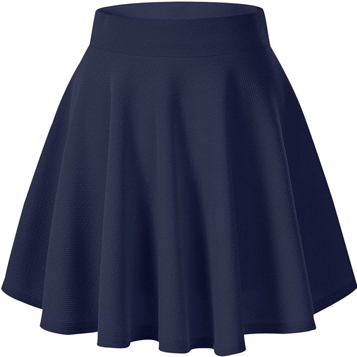 Womens Basic Versatile Flared Mini Skater Skirt Image 6