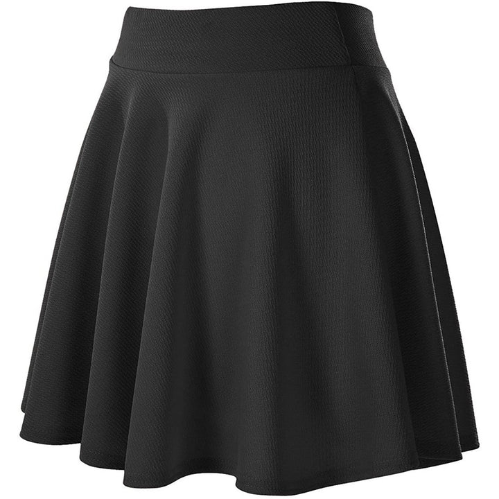 Womens Basic Versatile Flared Mini Skater Skirt Image 7