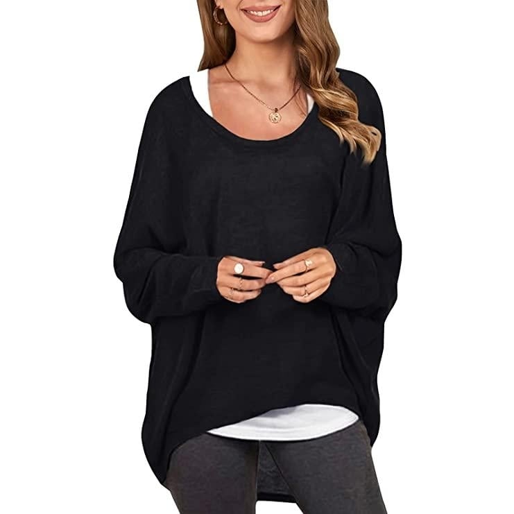 Womens Batwing Sleeve Loose Top Image 4