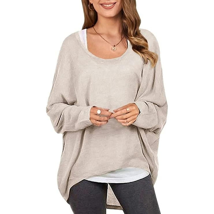 Womens Batwing Sleeve Loose Top Image 7