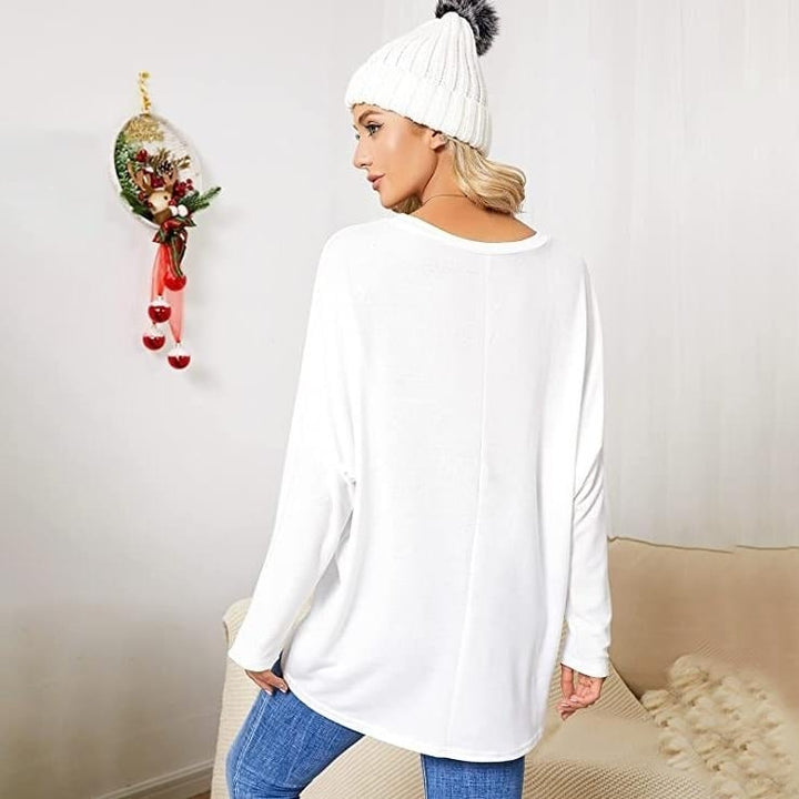 Womens Batwing Sleeve Loose Top Image 8