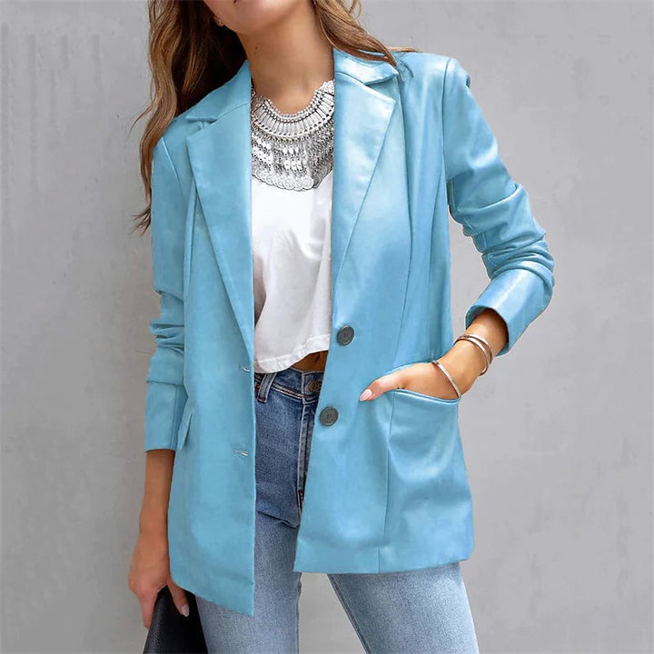 Womens Blazer Warm Breathable Outdoor Office Street Pocket Single Breasted Turndown Image 9