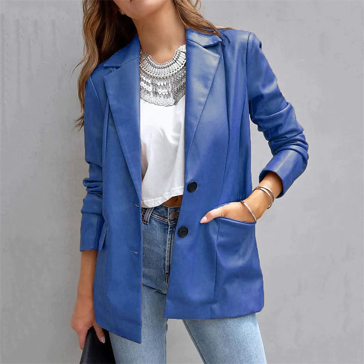 Womens Blazer Warm Breathable Outdoor Office Street Pocket Single Breasted Turndown Image 11