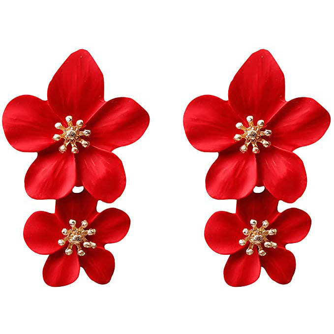 Womens Boho Flower Shaped Daisy Stud Earrings Image 3