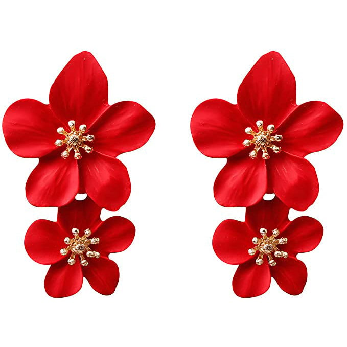 Womens Boho Flower Shaped Daisy Stud Earrings Image 1