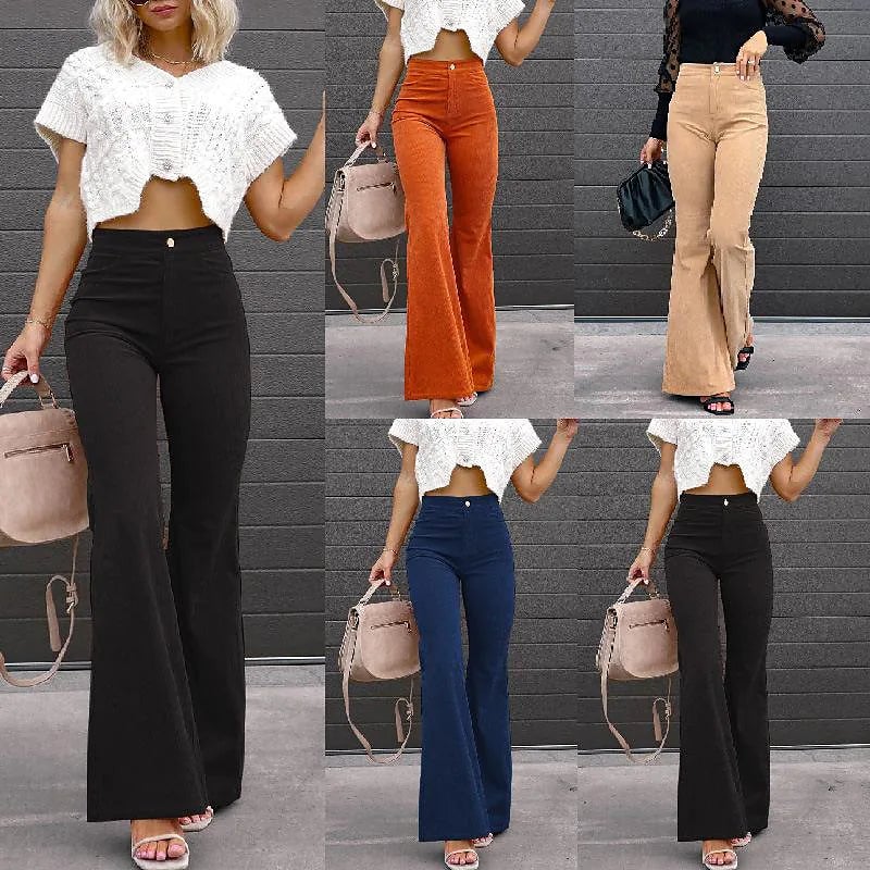 Womens Bootcut Pants Trousers Jeans Corduroy Image 1