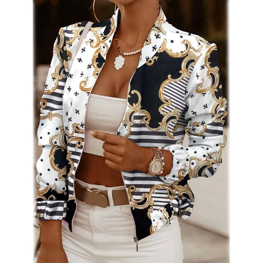 Womens Bomber Jacket Casual Image 1