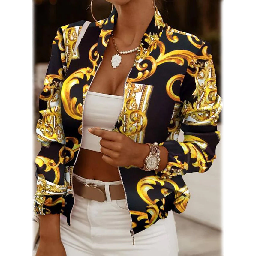 Womens Bomber Jacket Casual Image 3