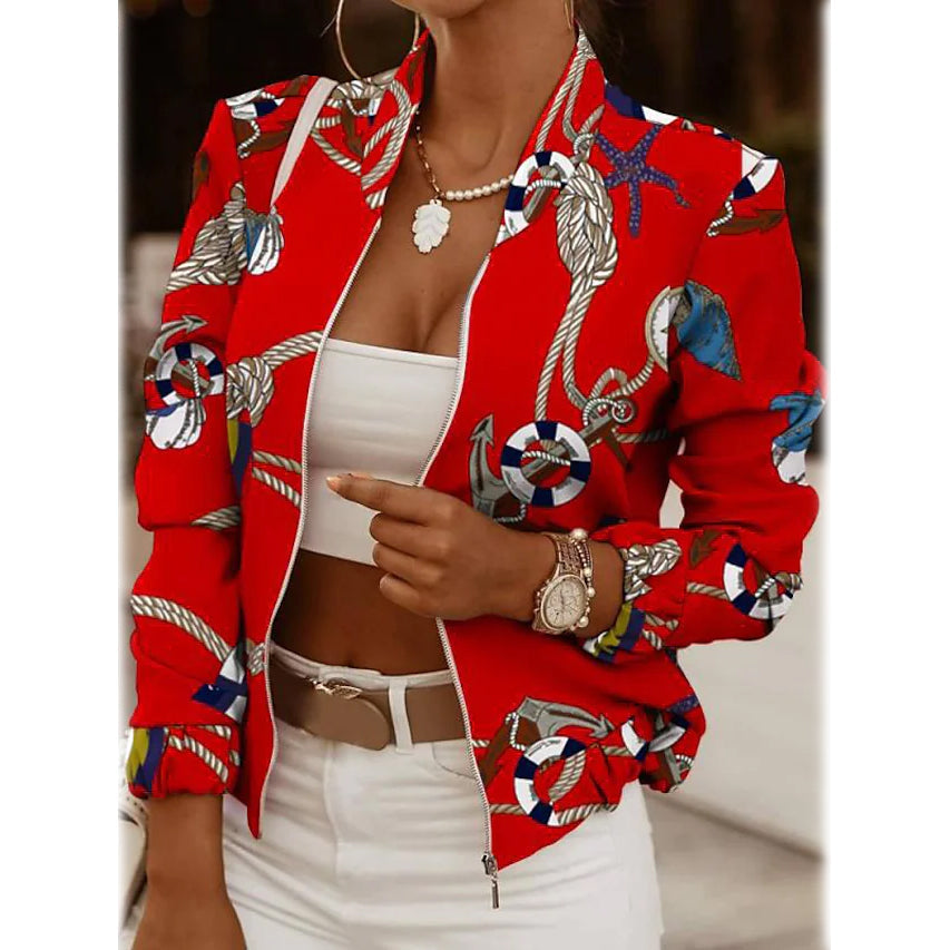 Womens Bomber Jacket Casual Image 6