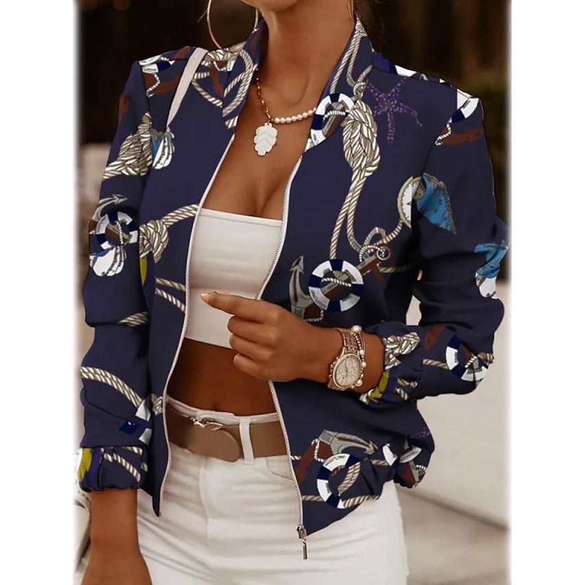 Womens Bomber Jacket Casual Image 7