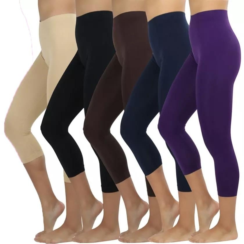 Womens Capri Seamless Lightweight Stretch Leggings Image 1