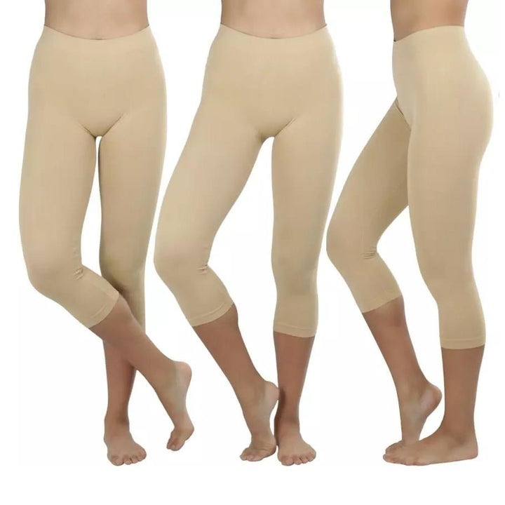 Womens Capri Seamless Lightweight Stretch Leggings Image 3