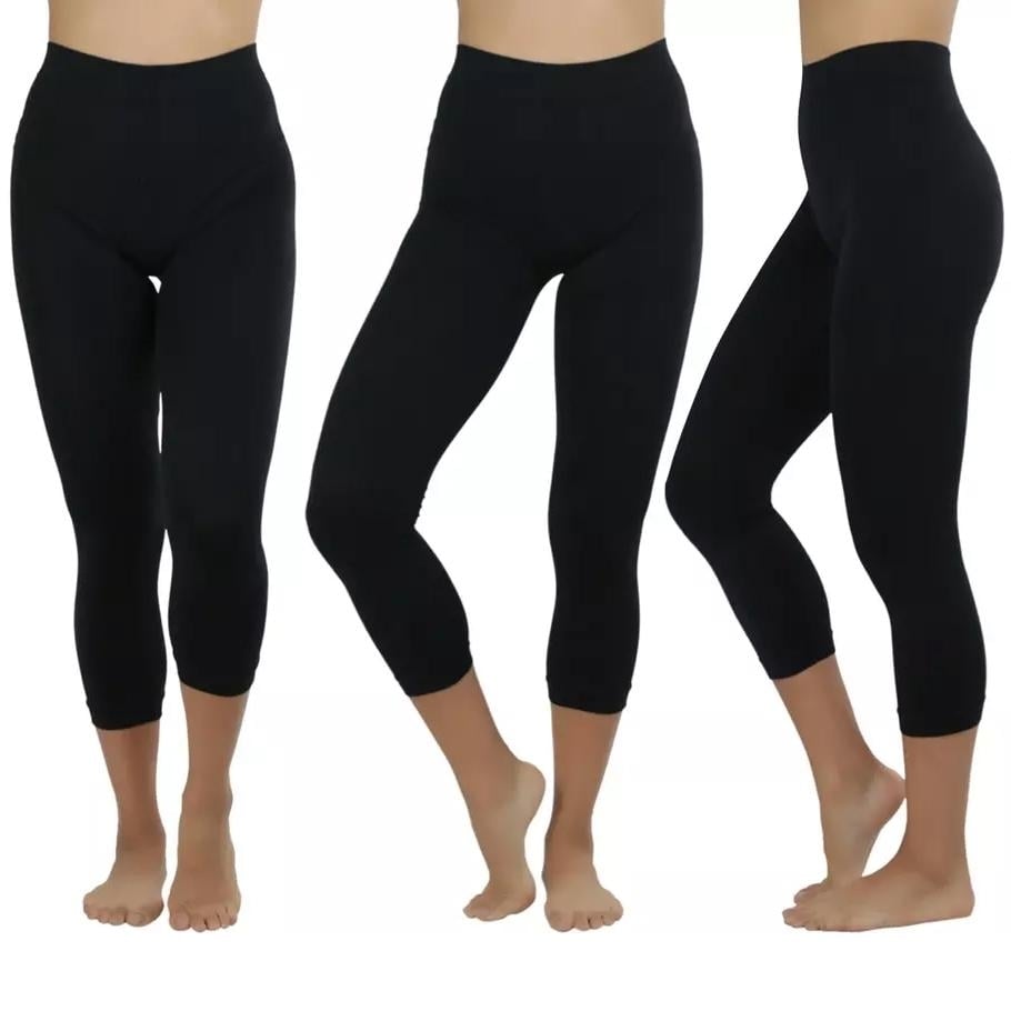 Womens Capri Seamless Lightweight Stretch Leggings Image 4