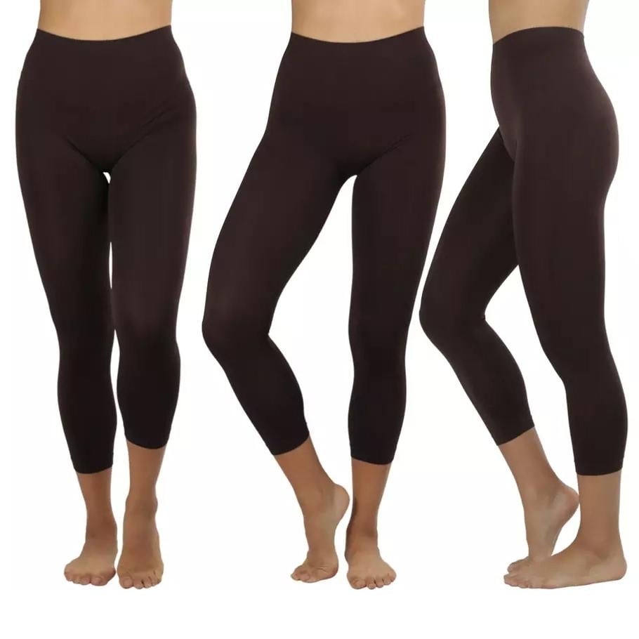 Womens Capri Seamless Lightweight Stretch Leggings Image 4