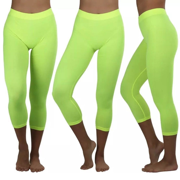 Womens Capri Seamless Lightweight Stretch Leggings Image 12