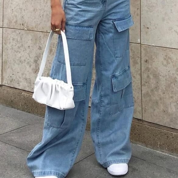 Womens Cargo Pants Jeans Image 3