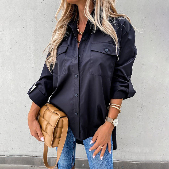 Womens Casual Collar Tunic Shirt Image 3