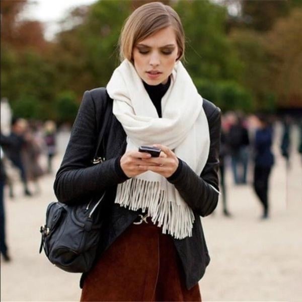 Womens Cashmere Wool Scarf Image 12