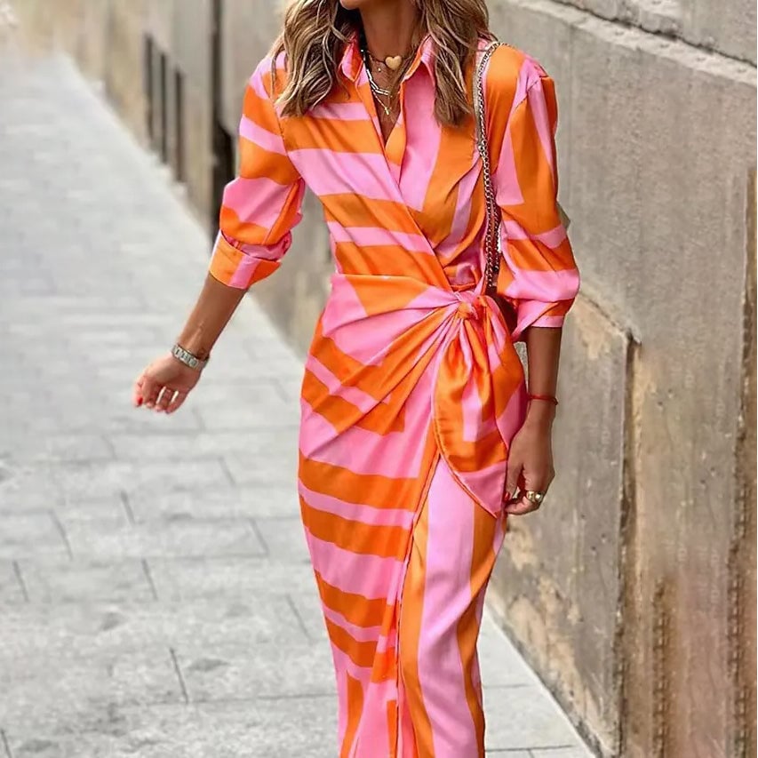 Womens Casual Boho Long Shirt Dress Image 1