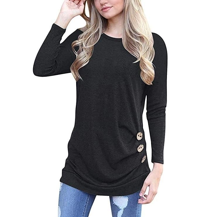 Womens Casual Long Sleeve Tunic Tops Image 1