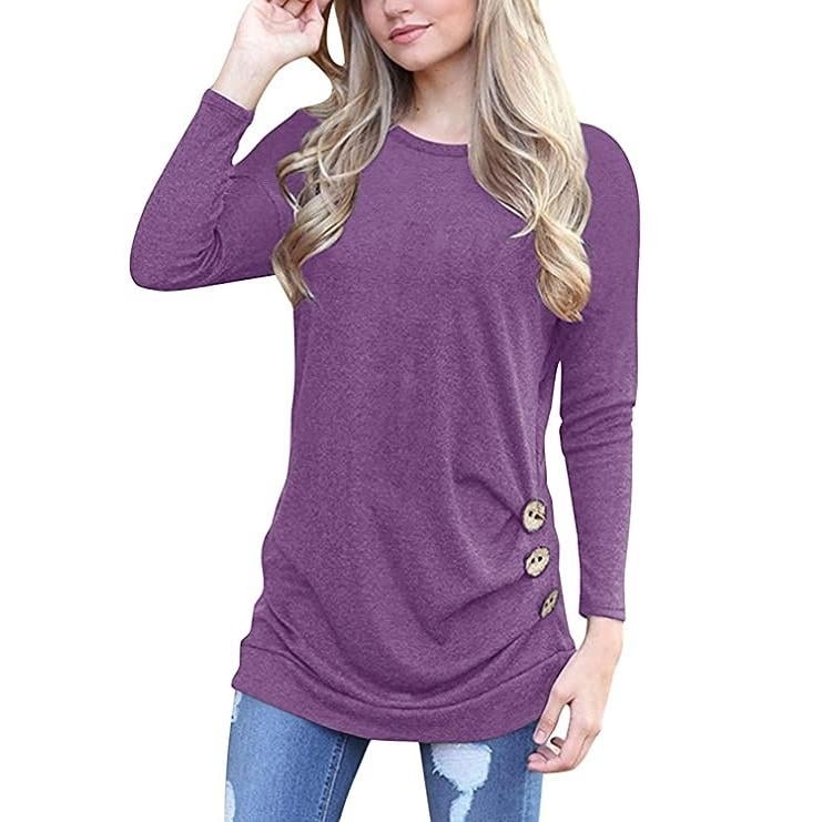 Womens Casual Long Sleeve Tunic Tops Image 3