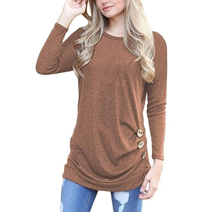 Womens Casual Long Sleeve Tunic Tops Image 4